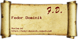 Fedor Dominik névjegykártya